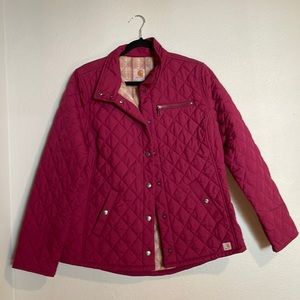 Carhartt snap closure quilted raspberry jacket. Worn once.